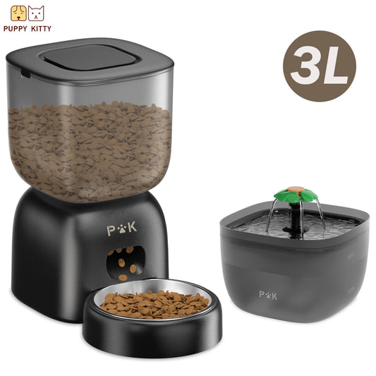 Automatischer Futter- und Wasserspender für Katzen und Hunde mit integriertem Filter