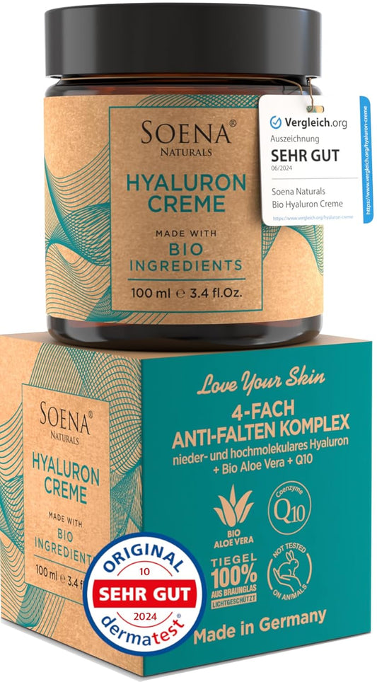 Bio Hyaluron Cream with Coenzyme Q10 | High-Dose Hyaluronic Acid | 4-in-1 Anti-Wrinkle Formula - 100ml | Day & Night Cream | Hydrating Hyaluronic Acid Facial Cream | Anti-Aging Face Cream